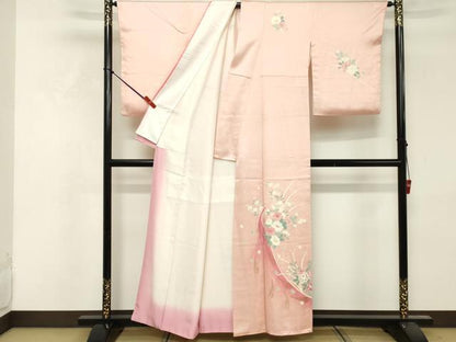 平和屋着物■訪問着　孔雀花文　暈し染め　金彩　正絹　逸品　DABF9560cd