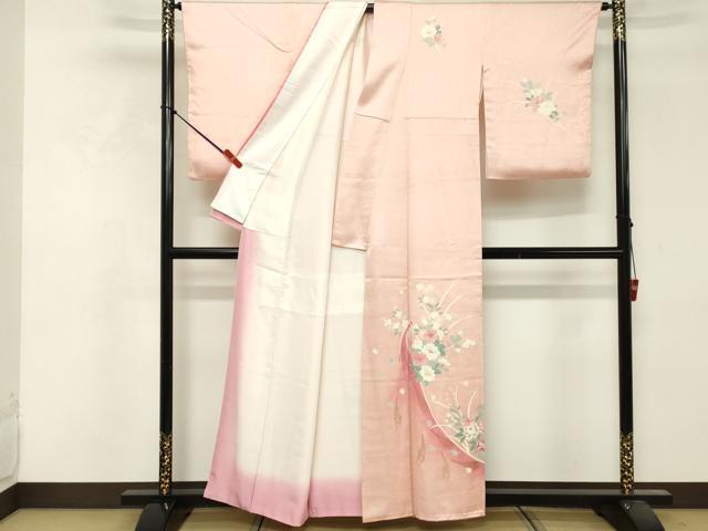 平和屋着物■訪問着　孔雀花文　暈し染め　金彩　正絹　逸品　DABF9560cd