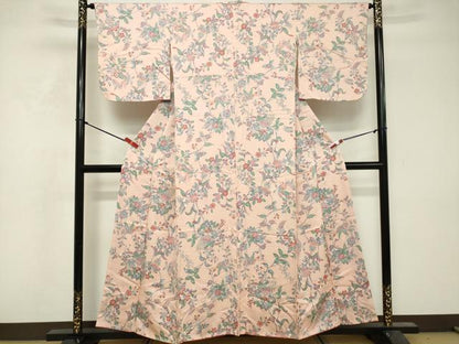 平和屋着物■上質な小紋　更紗枝花文　正絹　逸品　DABF9565cd