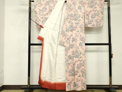 平和屋着物■上質な小紋　更紗枝花文　正絹　逸品　DABF9565cd