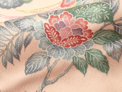 平和屋着物■上質な小紋　更紗枝花文　正絹　逸品　DABF9565cd