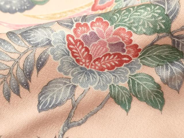 平和屋着物■上質な小紋　更紗枝花文　正絹　逸品　DABF9565cd