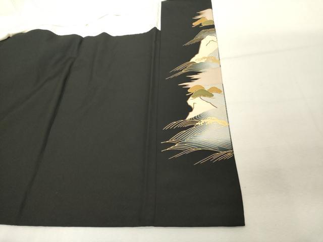 平和屋着物■豪華黒留袖　枝松文　暈し染め　金彩　正絹　逸品　DABF9566cd
