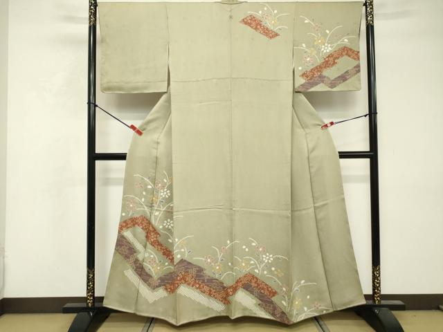 平和屋着物■訪問着 絞り 幾何学花文 金彩 正絹 逸品 DABF9567cd