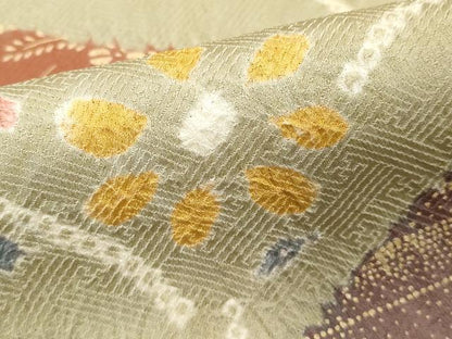 平和屋着物■訪問着 絞り 幾何学花文 金彩 正絹 逸品 DABF9567cd