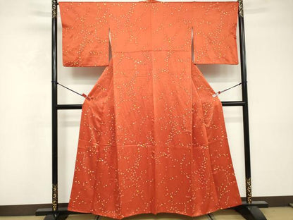 平和屋着物■上質な小紋 絞り 舞花文 金彩 正絹 逸品 DABF9571cd