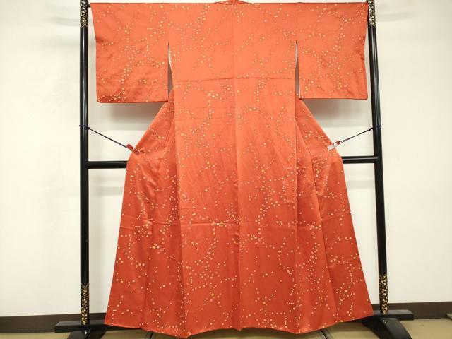 平和屋着物■上質な小紋 絞り 舞花文 金彩 正絹 逸品 DABF9571cd