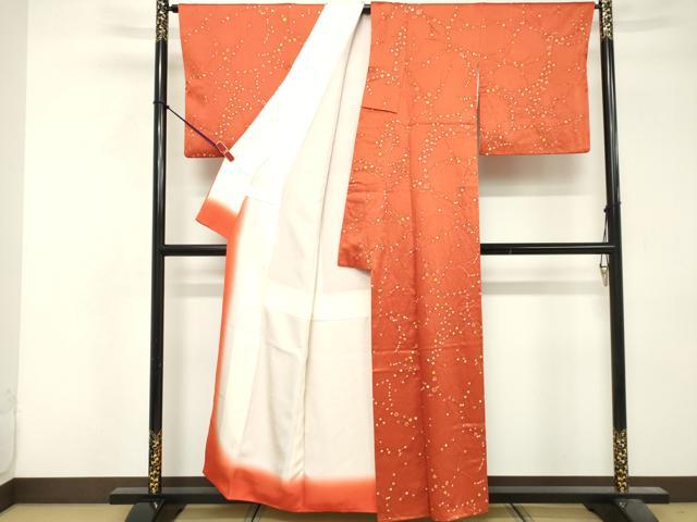 平和屋着物■上質な小紋 絞り 舞花文 金彩 正絹 逸品 DABF9571cd