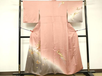 平和屋着物■訪問着 駒刺繍 秋草文様 乱菊 暈し染め 金銀彩 正絹 逸品 DABF9573cd
