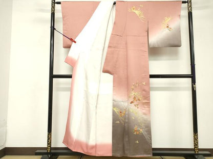 平和屋着物■訪問着 駒刺繍 秋草文様 乱菊 暈し染め 金銀彩 正絹 逸品 DABF9573cd