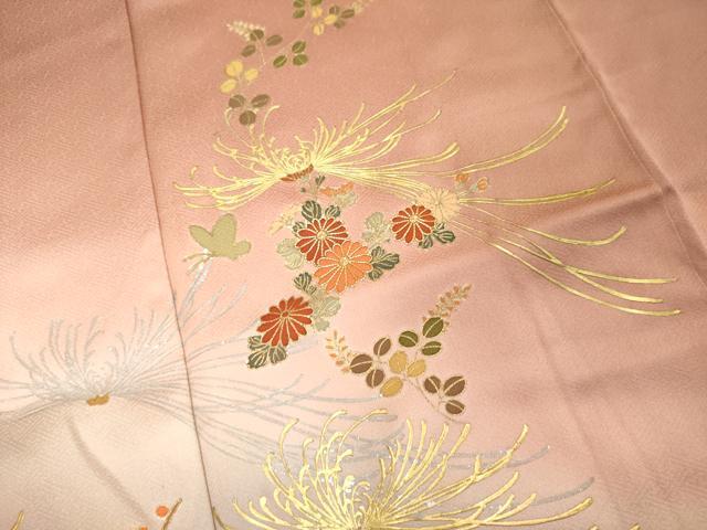 平和屋着物■訪問着 駒刺繍 秋草文様 乱菊 暈し染め 金銀彩 正絹 逸品 DABF9573cd