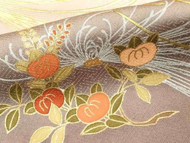 平和屋着物■訪問着 駒刺繍 秋草文様 乱菊 暈し染め 金銀彩 正絹 逸品 DABF9573cd