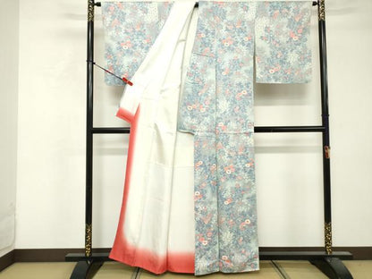 平和屋着物■上質な小紋　草花文　正絹　逸品　DABF9577cd