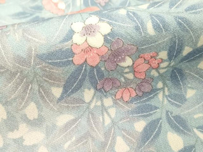 平和屋着物■上質な小紋　草花文　正絹　逸品　DABF9577cd