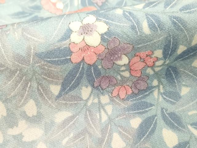 平和屋着物■上質な小紋　草花文　正絹　逸品　DABF9577cd
