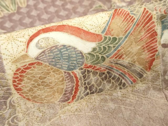 平和屋着物■上質な小紋 鴛鴦花文 暈し染め 金彩 正絹 逸品 DABF9579cd