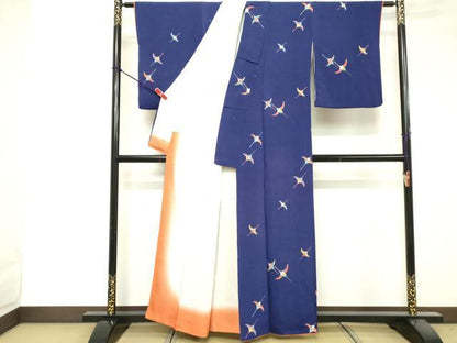 平和屋着物■上質な小紋 飛鳥文 鬼しぼ縮緬 正絹 逸品 DABF9590cd
