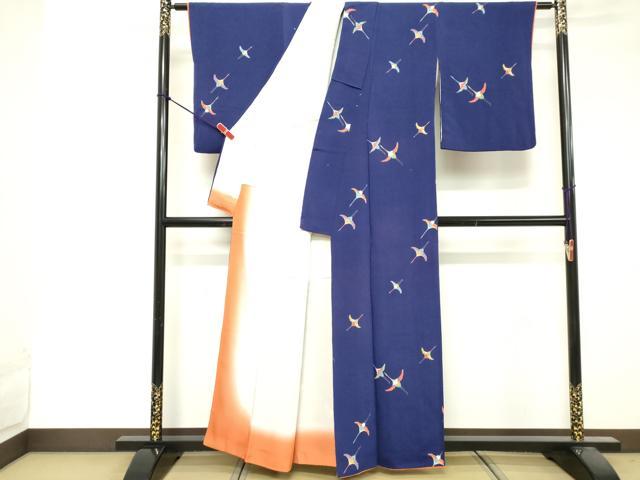平和屋着物■上質な小紋 飛鳥文 鬼しぼ縮緬 正絹 逸品 DABF9590cd