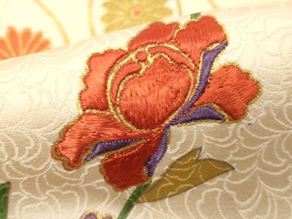 平和屋着物■訪問着　刺繍　立涌花蝶文　金彩　正絹　逸品　DABF9591cd