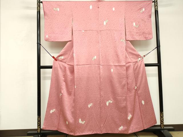 平和屋着物■上質な小紋 駒刺繍 絞り 舞花文 正絹 逸品 DABF9592cd