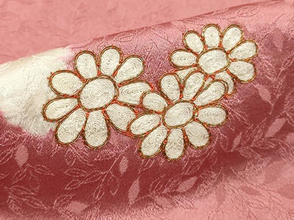 平和屋着物■上質な小紋 駒刺繍 絞り 舞花文 正絹 逸品 DABF9592cd
