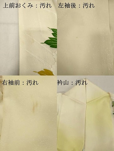 平和屋着物■訪問着　紬地　草花文　暈し染め　正絹　逸品　DABF9602cd