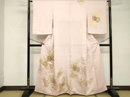 平和屋着物■訪問着　駒刺繍　鼓花文　金彩　三越扱い　正絹　逸品　DABF9606cd