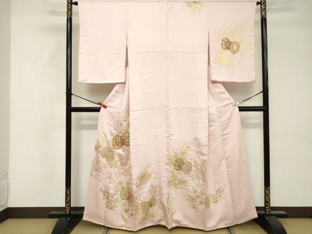 平和屋着物■訪問着　駒刺繍　鼓花文　金彩　三越扱い　正絹　逸品　DABF9606cd