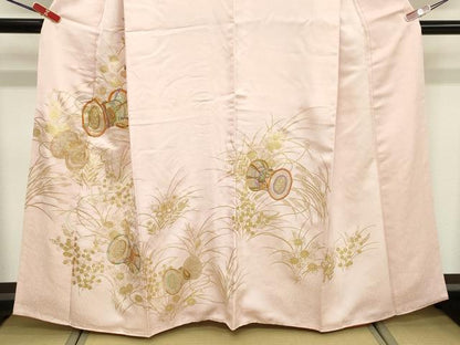 平和屋着物■訪問着　駒刺繍　鼓花文　金彩　三越扱い　正絹　逸品　DABF9606cd