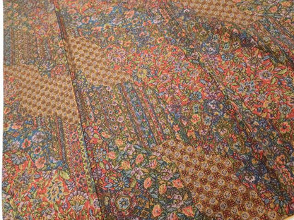 平和屋着物■上質な小紋　作家物　更紗花文　正絹　逸品　DABF9609cd