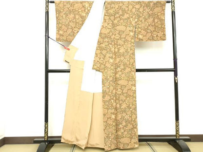 平和屋着物■上質な小紋　舞花文　正絹　逸品　DABF9610cd