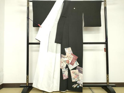 平和屋着物■豪華黒留袖　色紙重ね花鳥文　宝尽くし　正絹　逸品　DABF9617cd