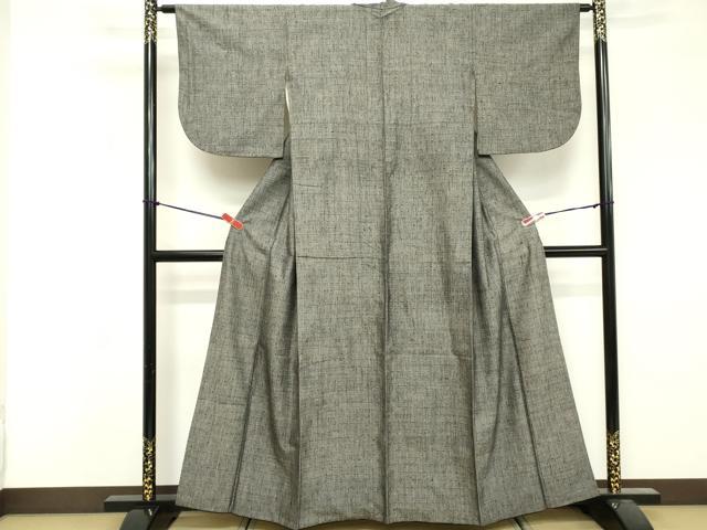 平和屋着物■上質な紬　格子　正絹　逸品　DABF9625cd