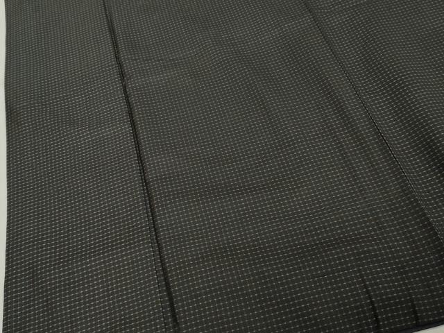 平和屋着物■男性　紬　格子　黒地　正絹　逸品　DABF9631cd