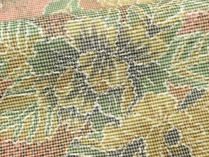 平和屋着物■上質な紬　9マルキ　草花文　正絹　逸品　DABF9633cd