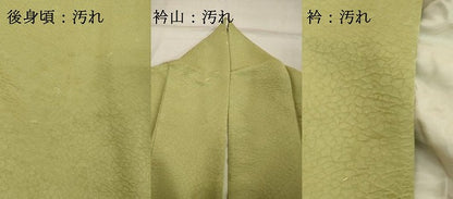 平和屋着物■上質な色無地　舞花地紋　若葉色　大丸扱い　正絹　逸品　DABF9645cd
