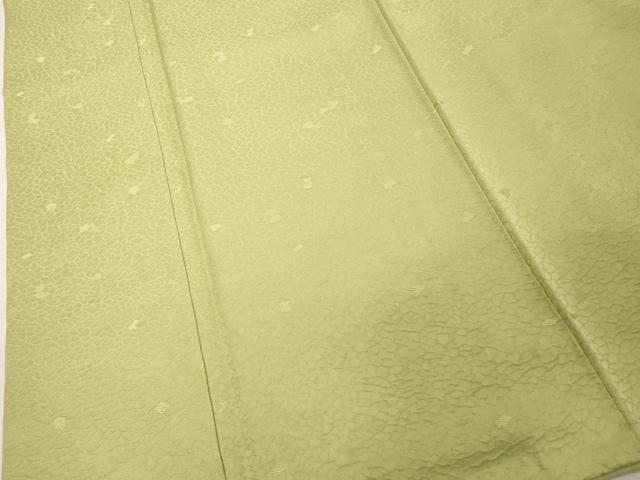 平和屋着物■上質な色無地　舞花地紋　若葉色　大丸扱い　正絹　逸品　DABF9645cd