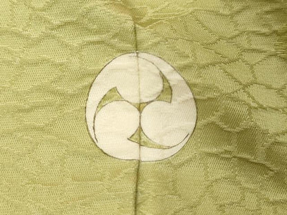 平和屋着物■上質な色無地　舞花地紋　若葉色　大丸扱い　正絹　逸品　DABF9645cd