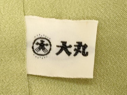 平和屋着物■上質な色無地　舞花地紋　若葉色　大丸扱い　正絹　逸品　DABF9645cd