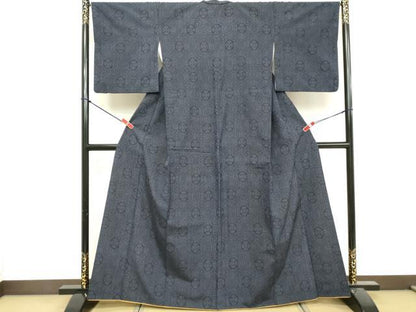 平和屋着物■上質な紬　亀甲花文　正絹　逸品　DABF9647cd