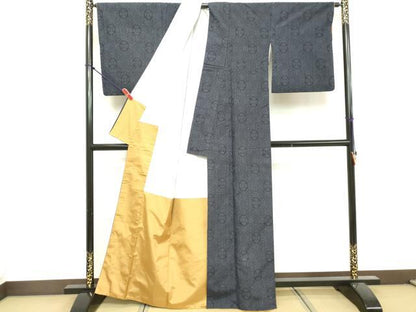 平和屋着物■上質な紬　亀甲花文　正絹　逸品　DABF9647cd