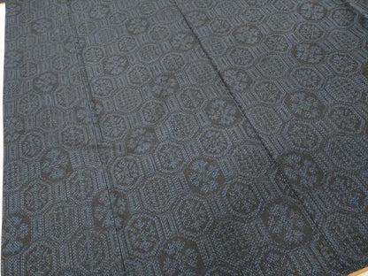 平和屋着物■上質な紬　亀甲花文　正絹　逸品　DABF9647cd