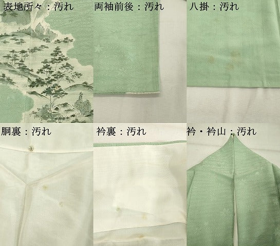 平和屋着物■訪問着　手描き　風景文　正絹　逸品　DABF9651cd
