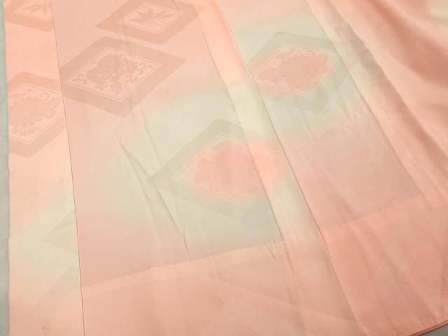 平和屋着物■振袖用長襦袢　無双仕立て　菱花文　暈し染め　正絹　逸品　DABF9655cd