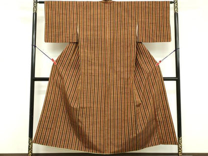 平和屋着物■上質な紬　間道　正絹　逸品　DABF9661cd