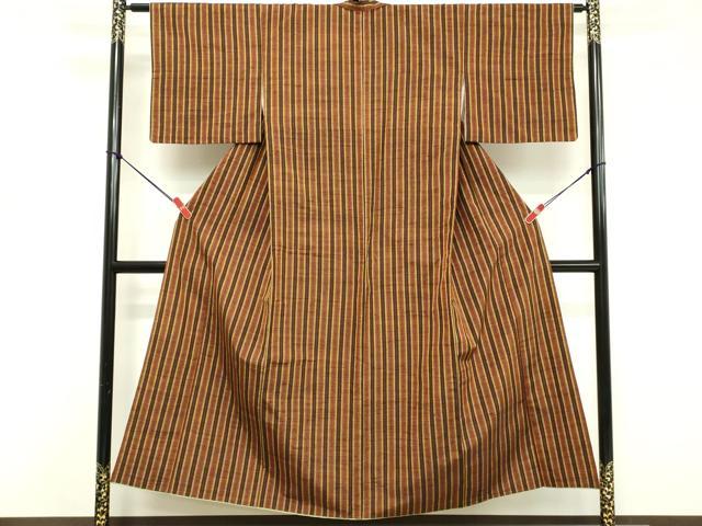平和屋着物■上質な紬　間道　正絹　逸品　DABF9661cd
