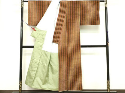 平和屋着物■上質な紬　間道　正絹　逸品　DABF9661cd