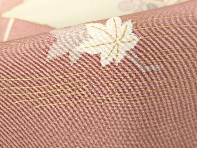 平和屋着物■訪問着　駒刺繍　流水草花文　暈し染め　金彩　正絹　逸品　DABF9666cd