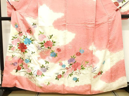 平和屋着物■豪華振袖　総刺繍　草花文　金糸　正絹　逸品　DABF9669cd