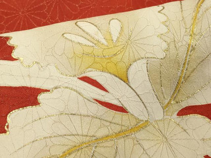 平和屋着物■豪華振袖　駒刺繍　舞花文　金彩　正絹　逸品　DABF9674cd